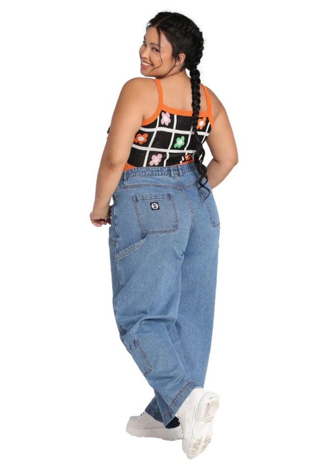 Hell Bunny 1950's Rider Denim Wide Leg Retro Jeans