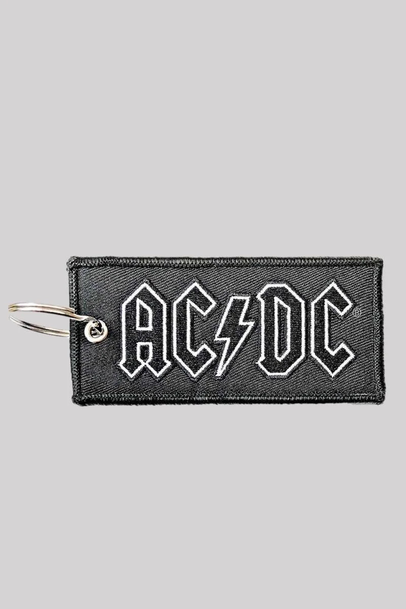 AC/DC Keychain Logo (Double Sided Patch) Embroidered Keyring | Ro Rox