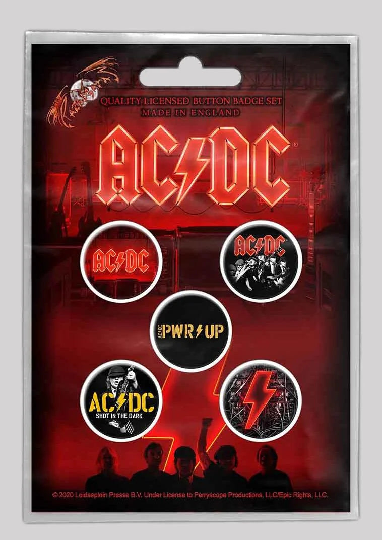 AC/DC Button Badges Pack - PWR-Up | Ro Rox