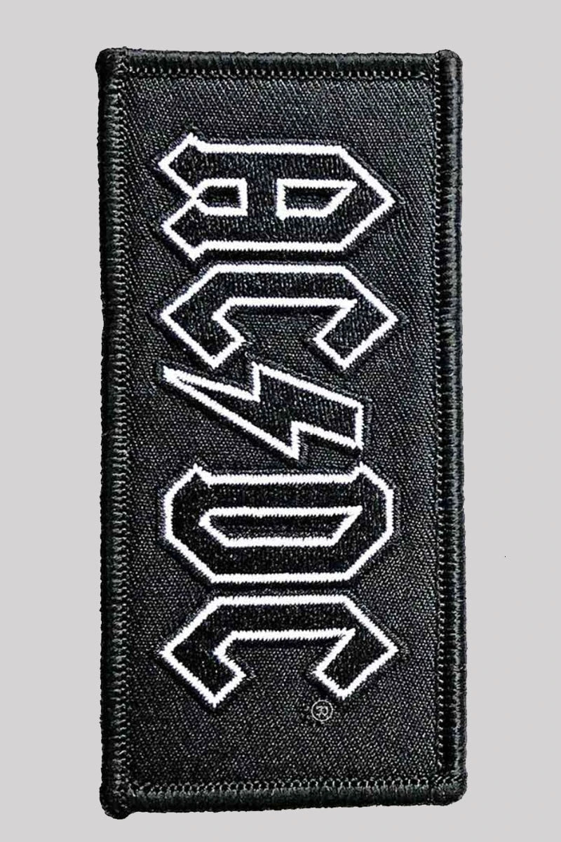 AC/DC Woven Patch Logo Sew-On Badge, Rock Merch Motif Design | Ro Rox