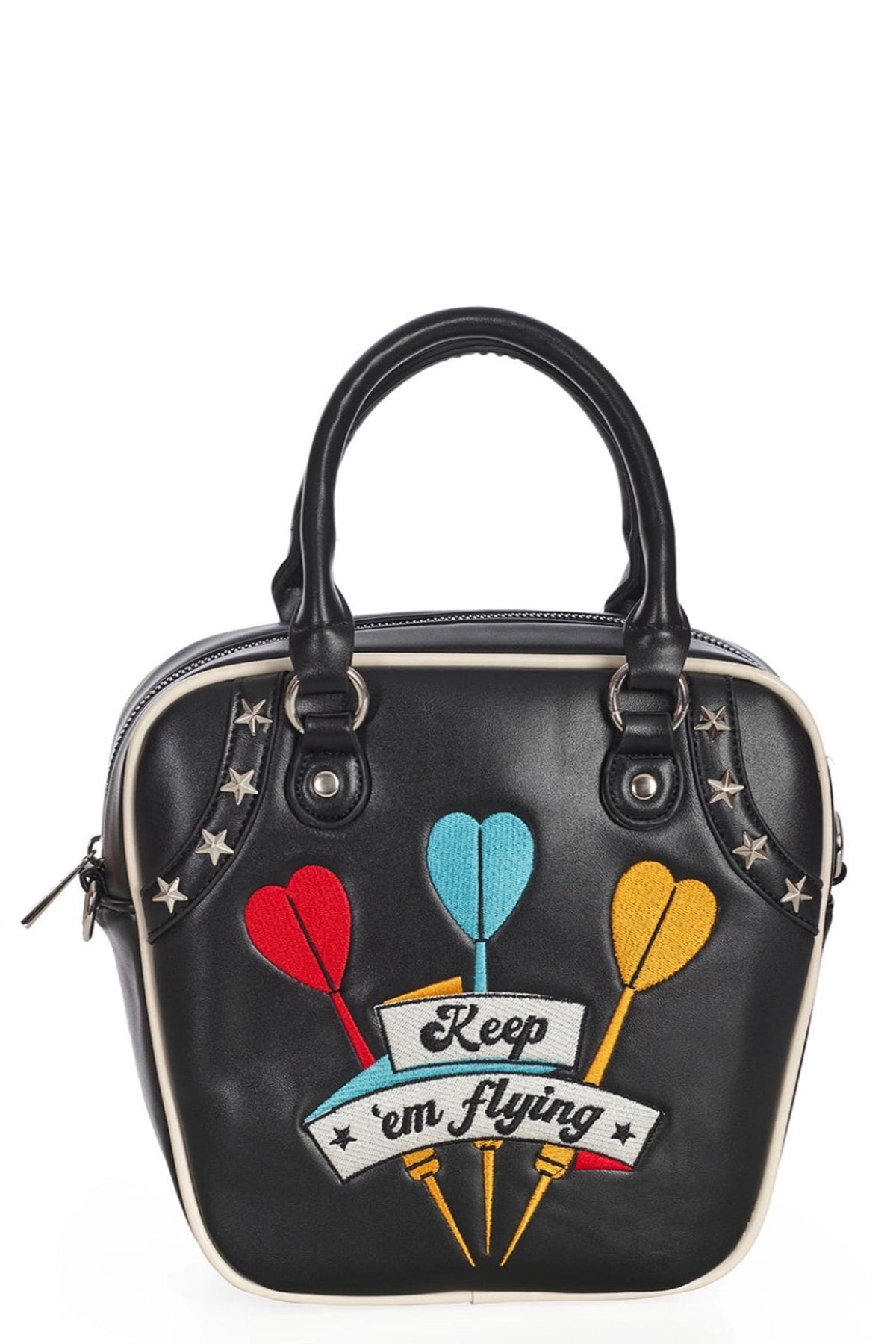 Banned Keep 'Em Flying Rockabilly Faux Leather Handbag