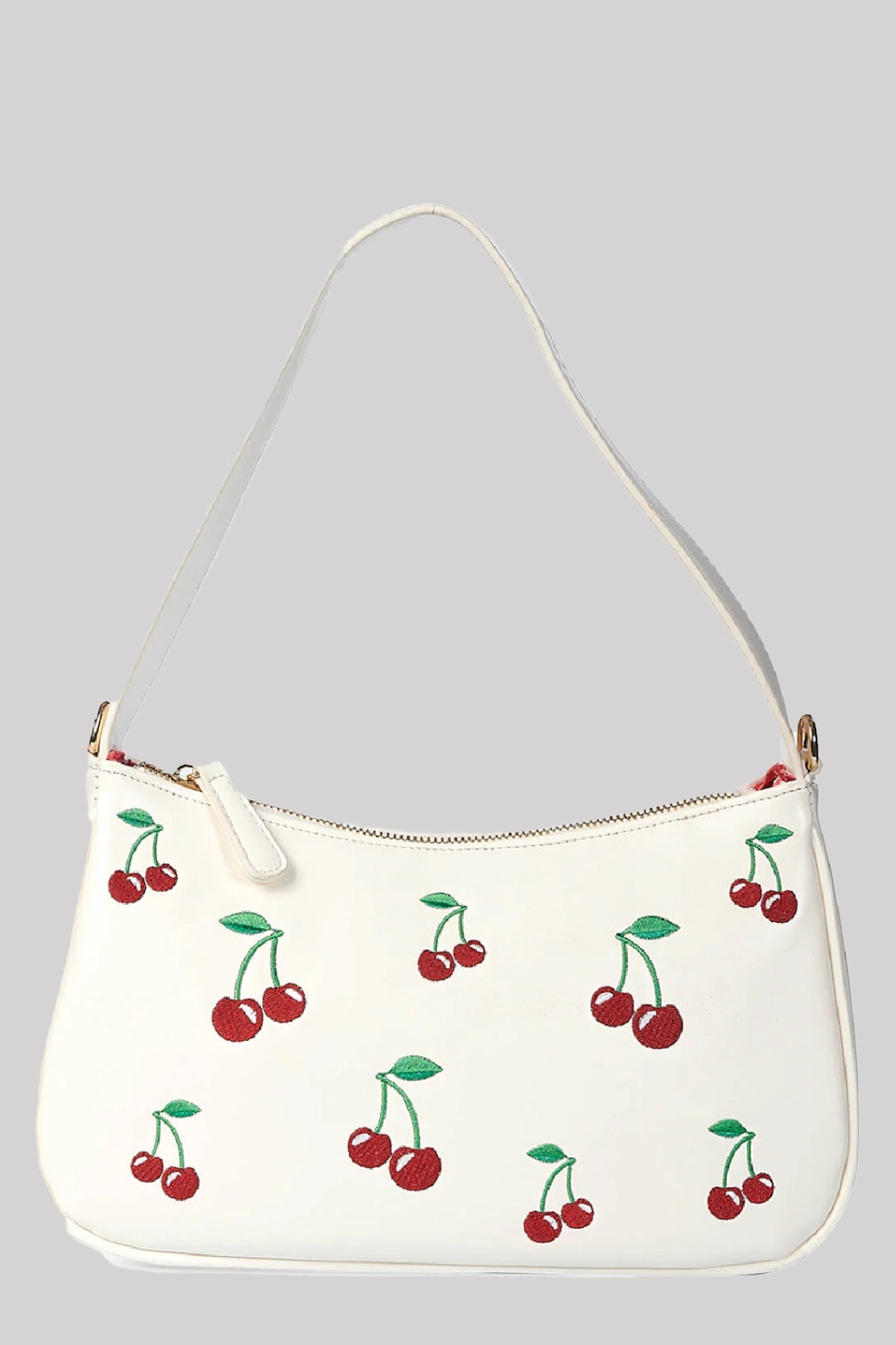 Banned Wild Cherry Embroidered Shoulder Bag, White, One-Size