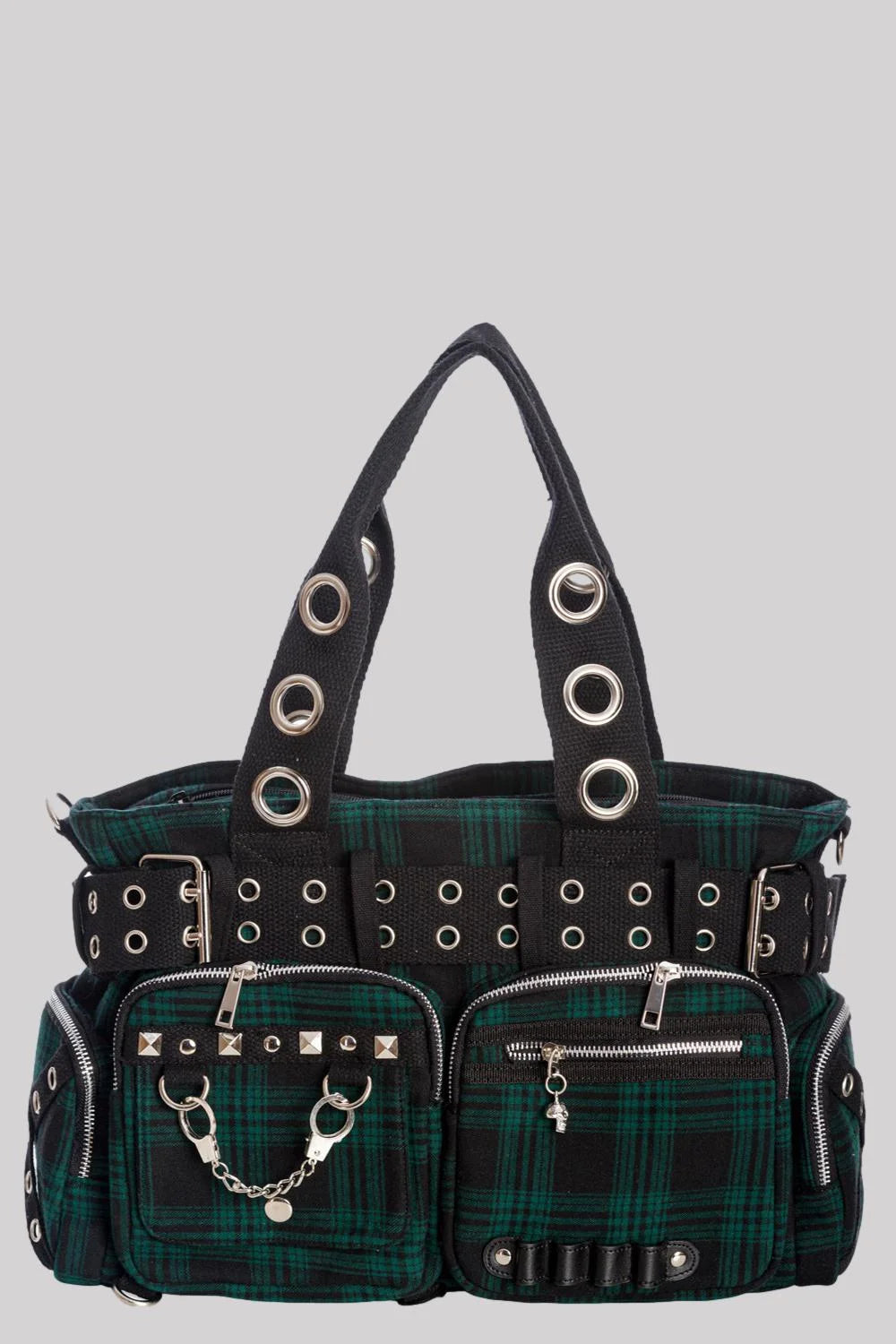 Banned Camdyn Tartan Grunge Punk Shoulder Bag