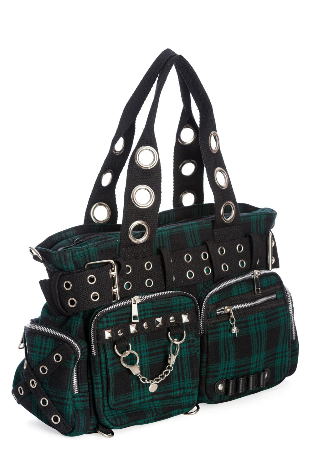 Banned Camdyn Tartan Grunge Punk Shoulder Bag