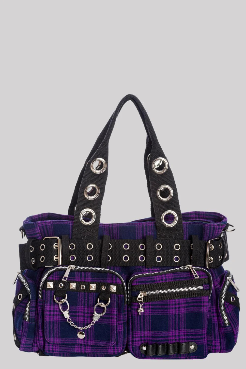 Banned Camdyn Tartan Grunge Punk Shoulder Bag