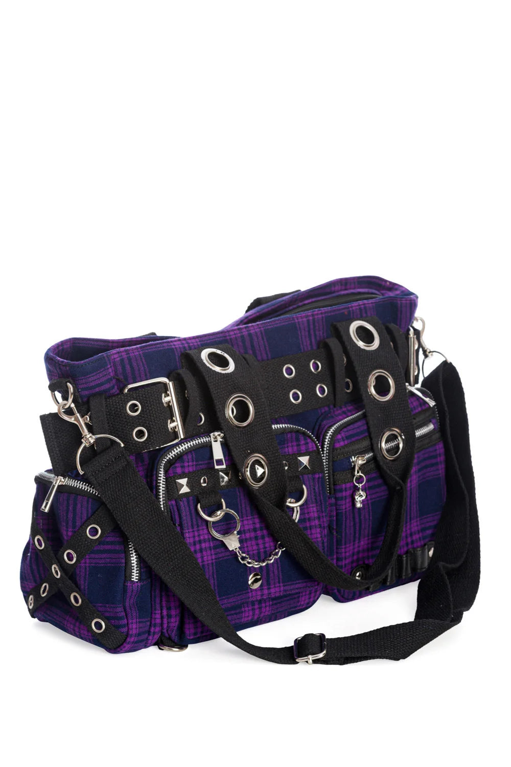 Banned Camdyn Tartan Grunge Punk Shoulder Bag