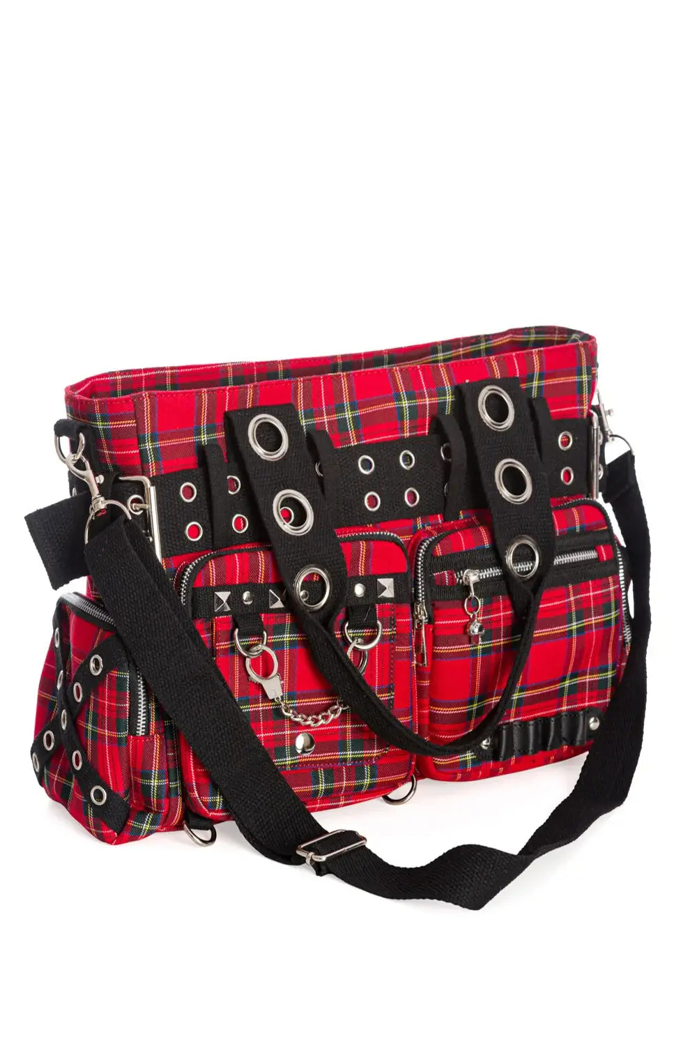 Banned Camdyn Tartan Grunge Punk Shoulder Bag