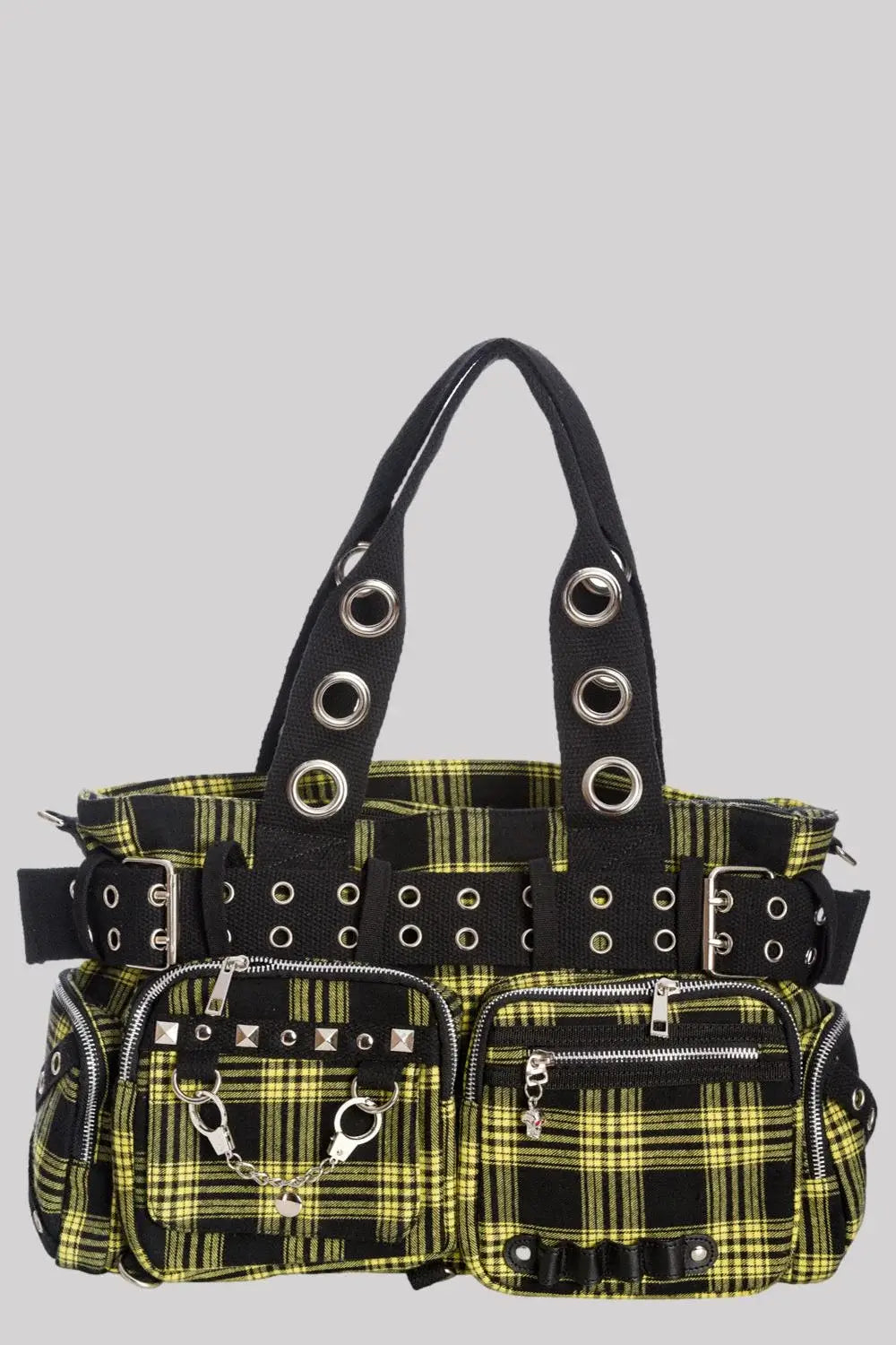 Banned Camdyn Tartan Grunge Punk Shoulder Bag