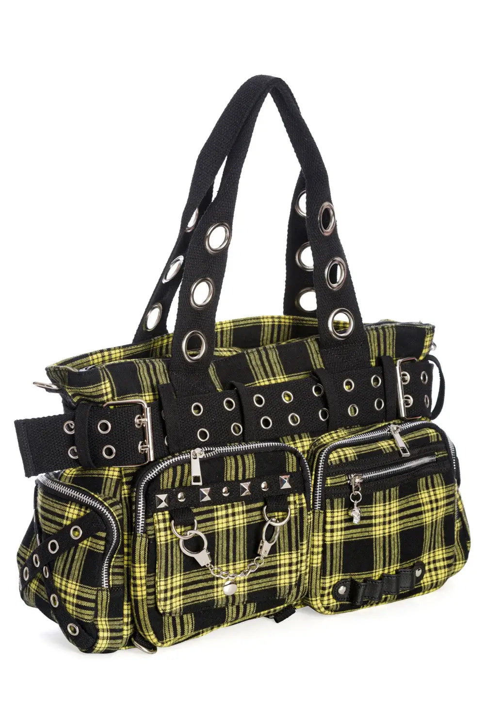 Banned Camdyn Tartan Grunge Punk Shoulder Bag