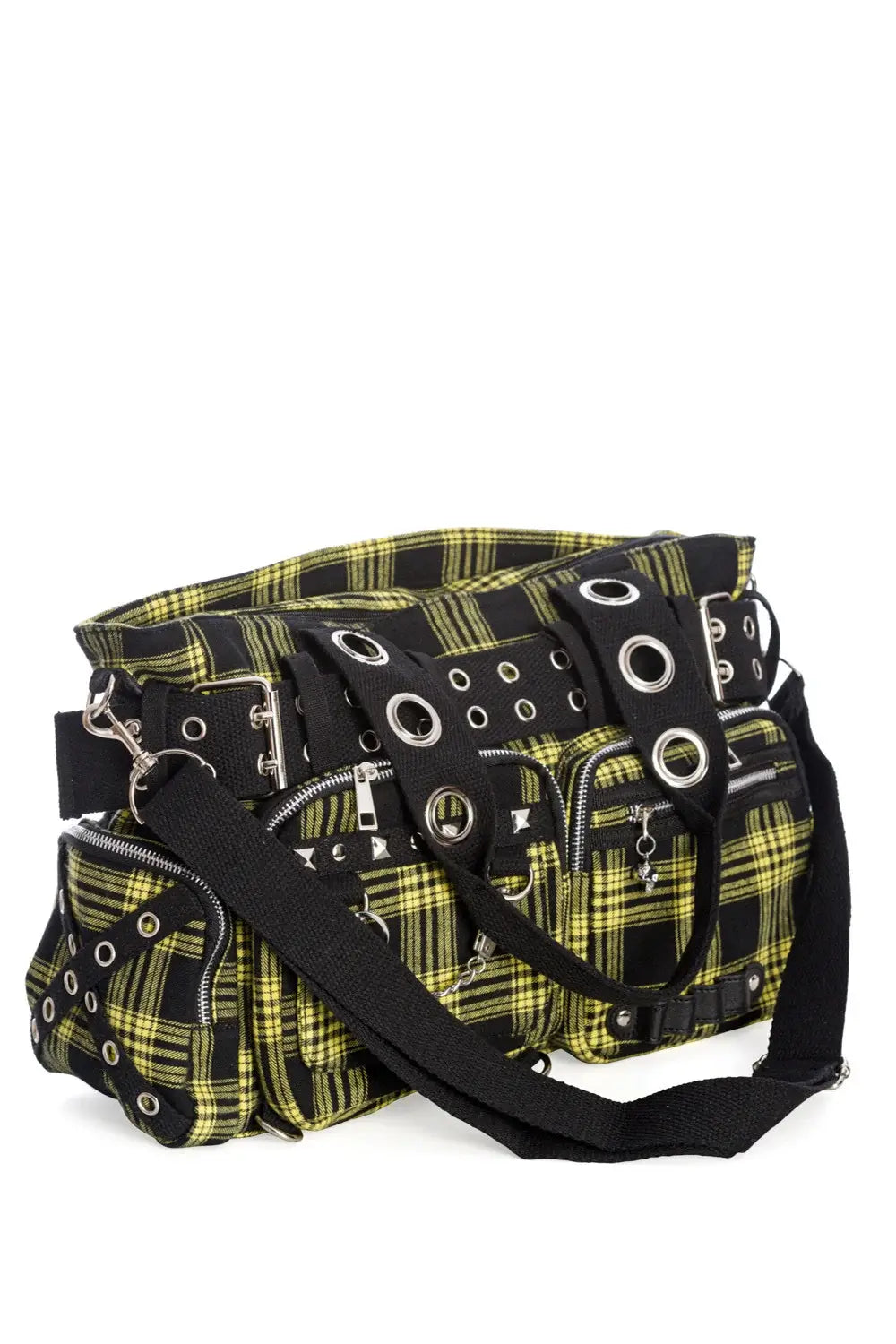 Banned Camdyn Tartan Grunge Punk Shoulder Bag