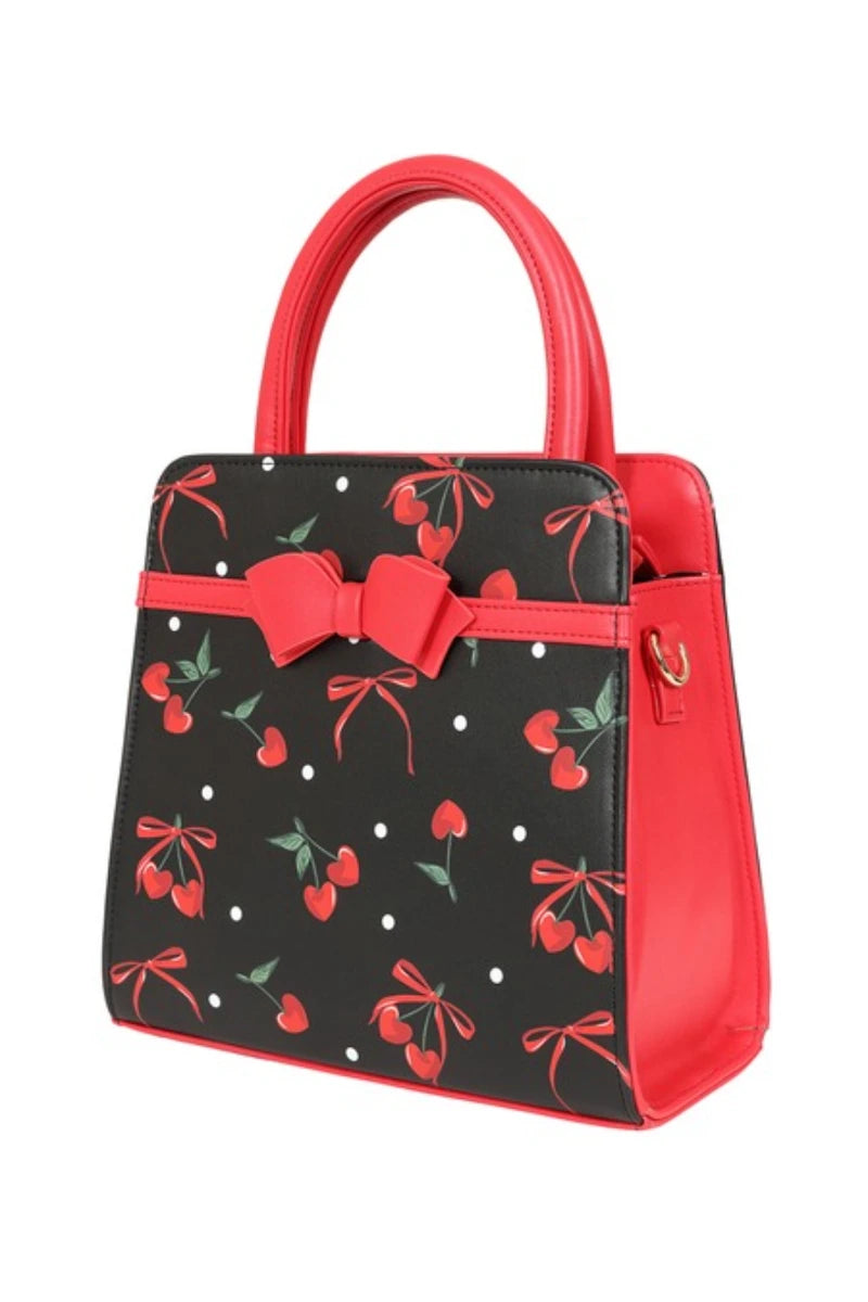 Banned Cherries And Bows Handbag Retro 50s Vintage Style Bag