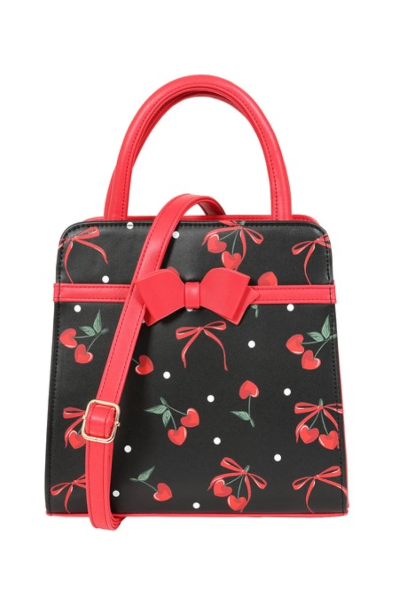 Banned Cherries And Bows Handbag Retro 50s Vintage Style Bag