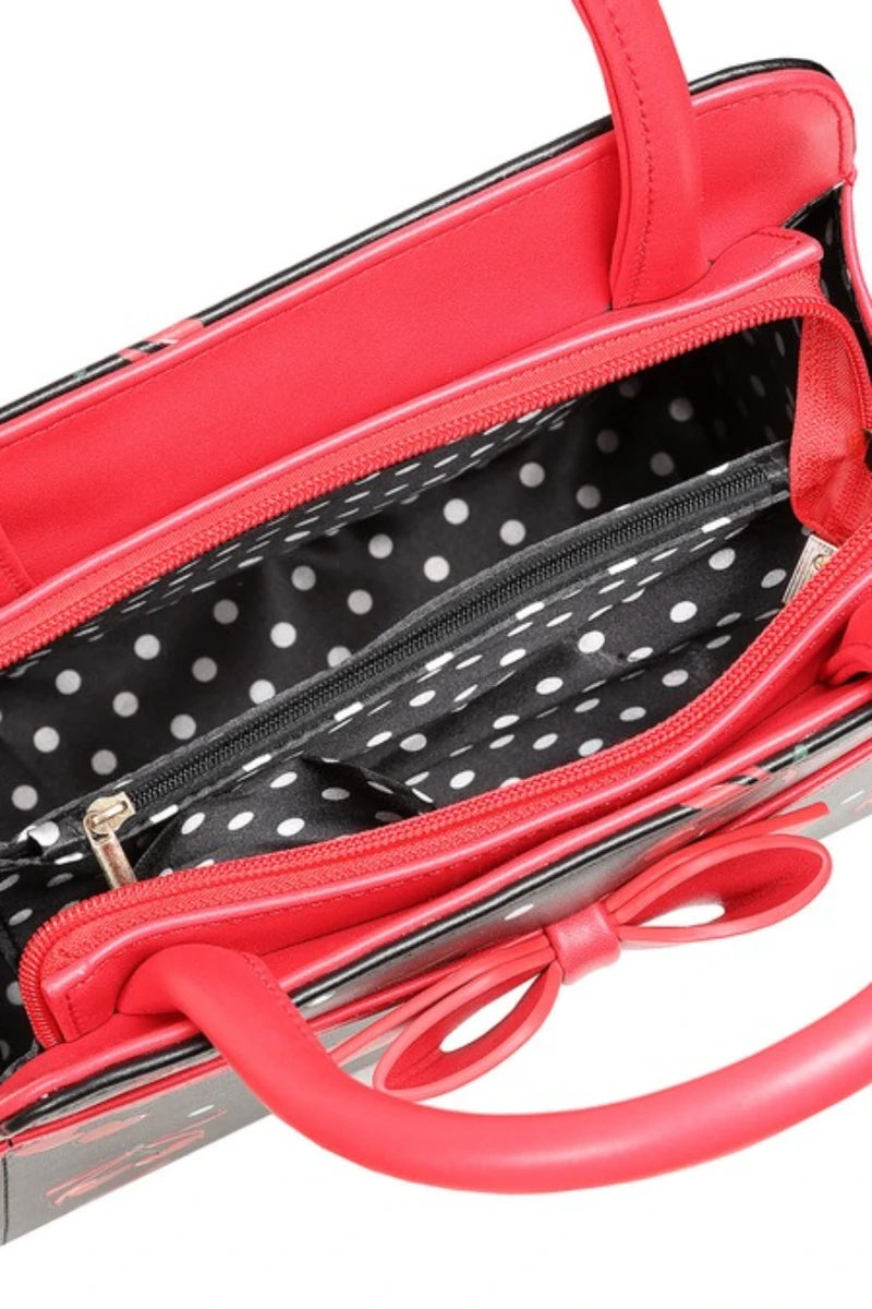 Banned Cherries And Bows Handbag Retro 50s Vintage Style Bag