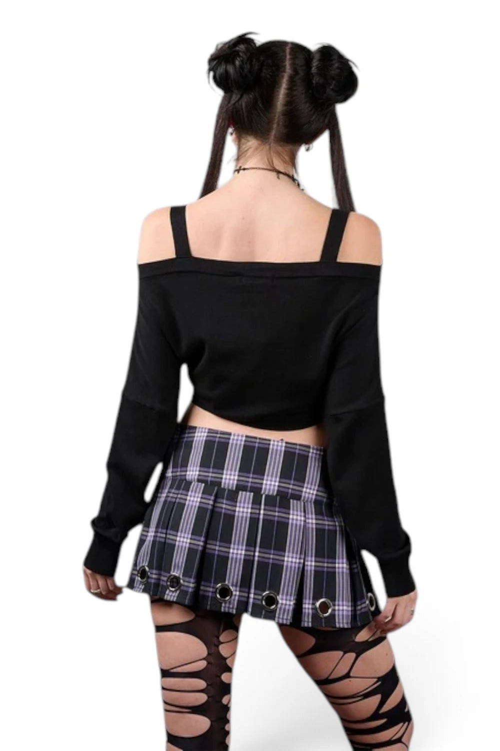 Banned Ligeia Ribcage Cardigan Cropped Knit Gothic Top