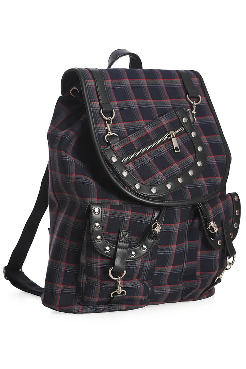 Banned Yami Tartan Check Plaid Punk Backpack | Ro Rox Boutique Banned Yami Tartan Check Plaid Punk Backpack | Ro Rox Boutique