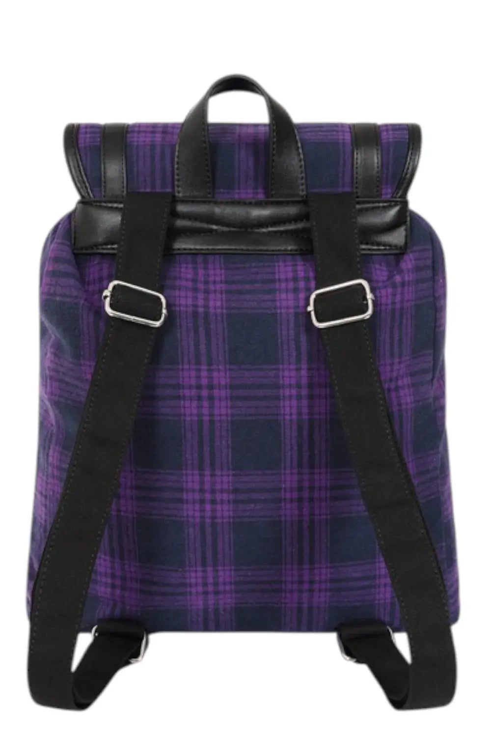 Banned Yamy Tartan Backpack - Lavendar Gothic Punk Bag Plaid