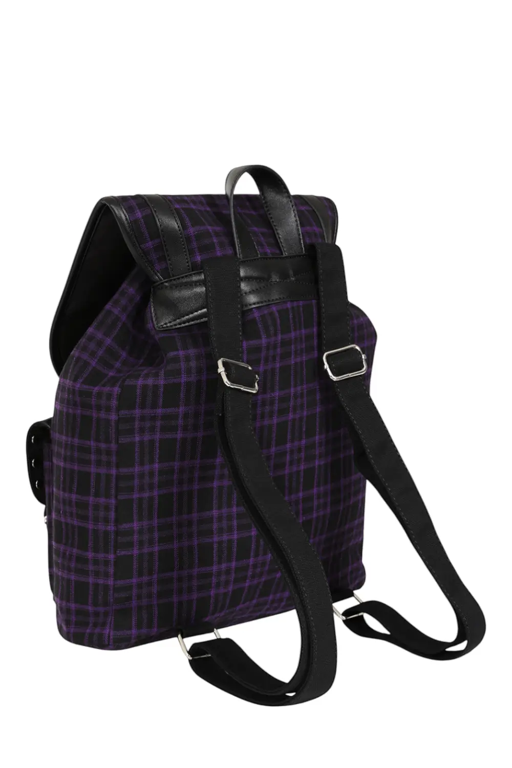 Banned Yamy Tartan Check Punk Backpack, Purple | Ro Rox
