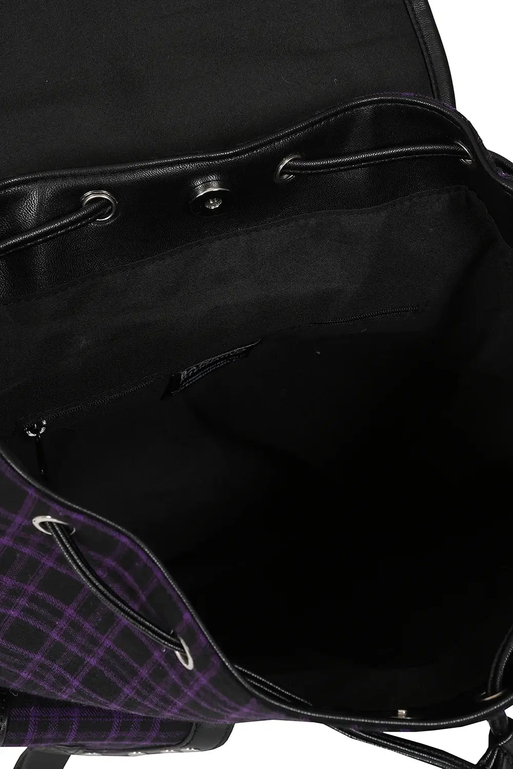 Banned Yamy Tartan Check Punk Backpack, Purple