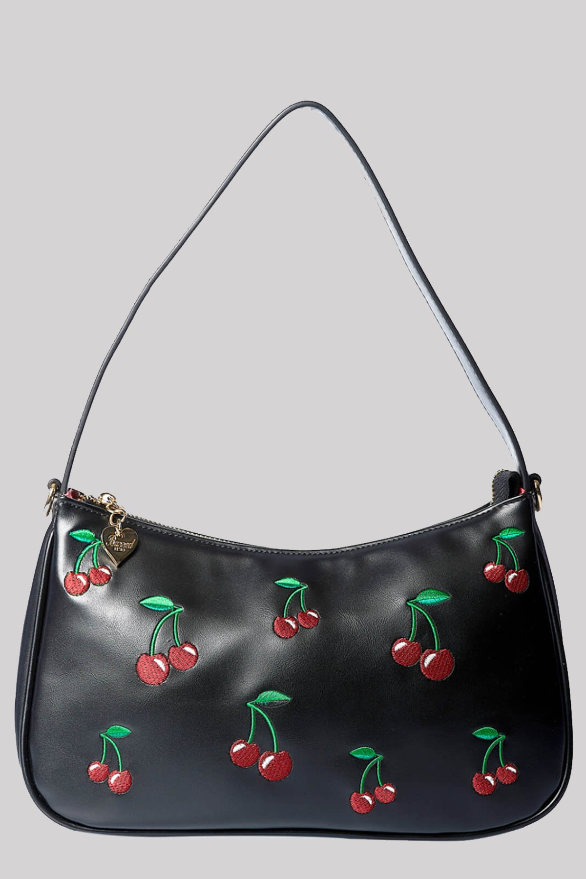 Banned Wild Cherry Embroidered Shoulder Bag, Black, One-Size