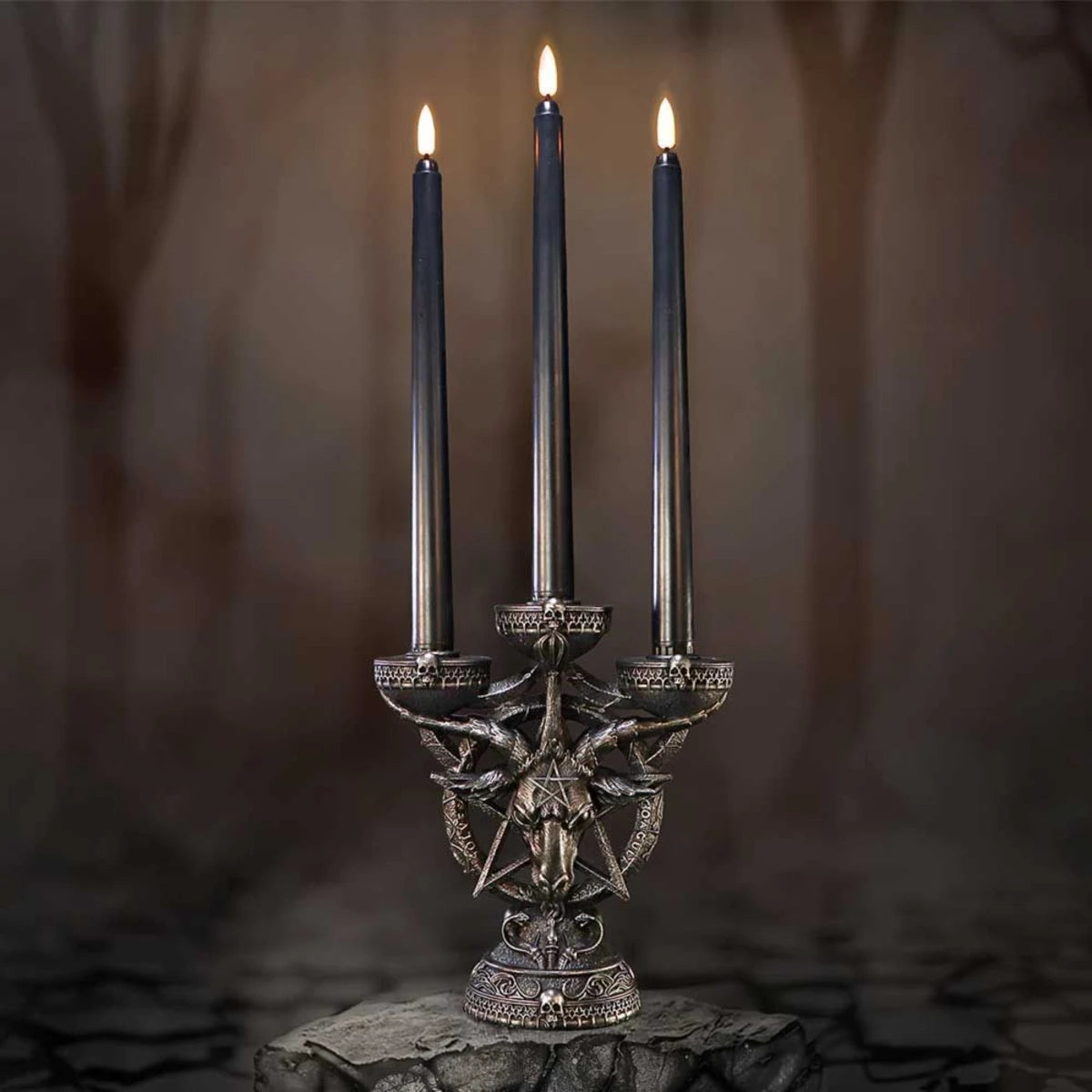 Nemesis Now Baphomet's Radiance Candelabra with LED Candles