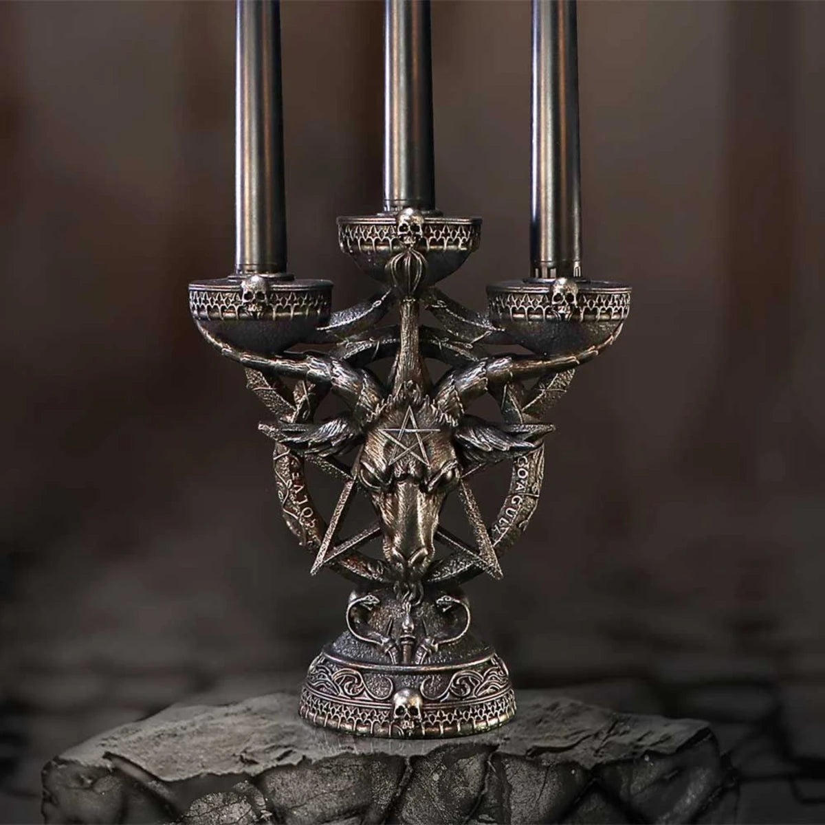 Nemesis Now Baphomet's Radiance Candelabra with LED Candles