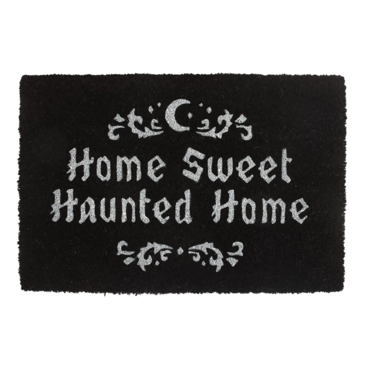 Home Sweet Haunted Home Gothic Doormat - Black Halloween Mat