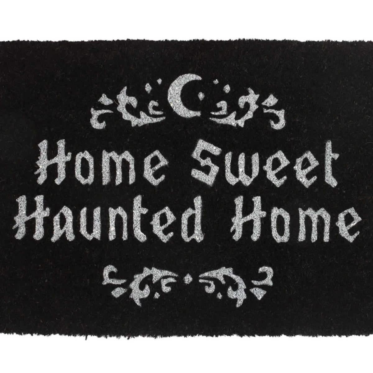 Home Sweet Haunted Home Gothic Doormat - Black Halloween Mat