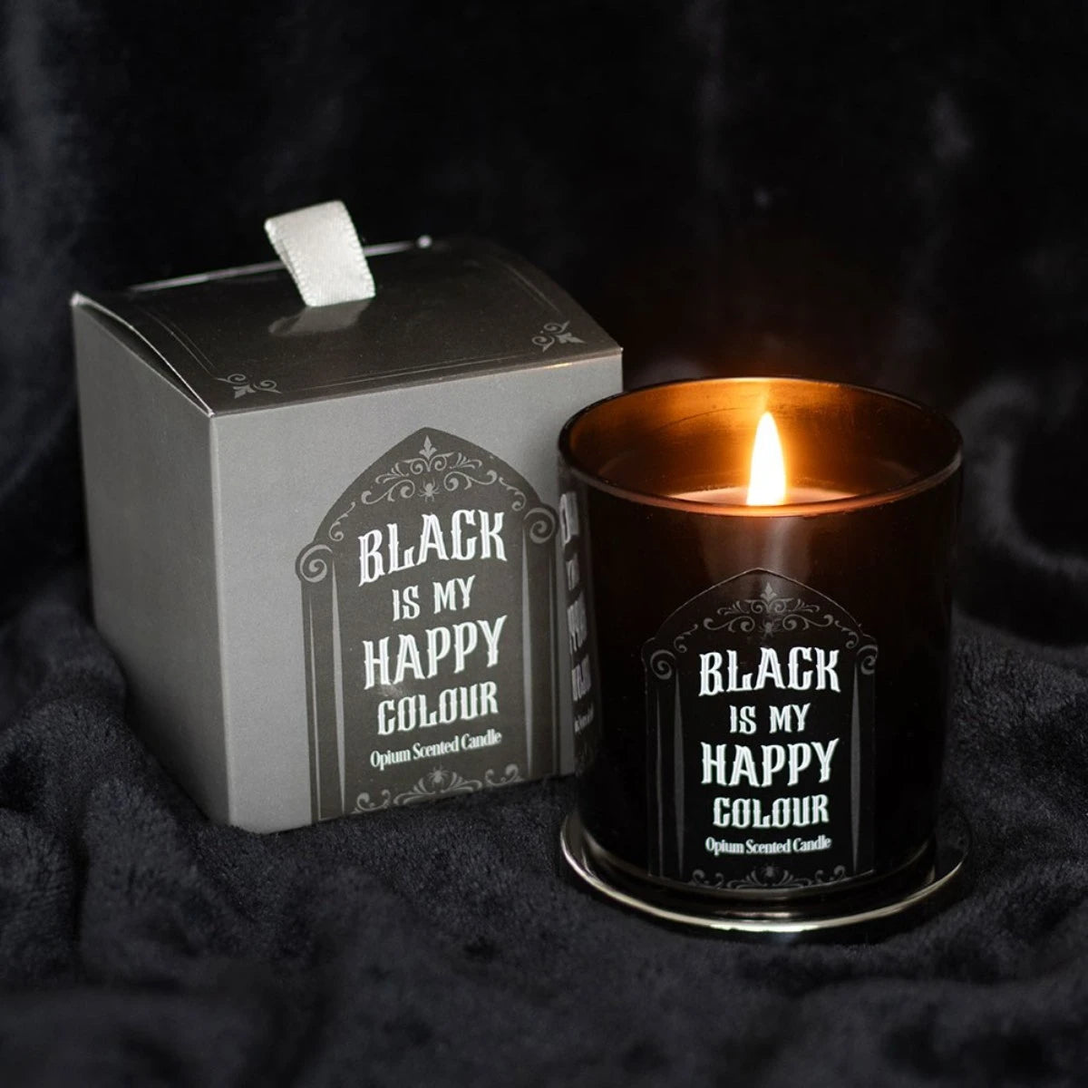 Black Is My Happy Colour Scented Candle - Gothic Home Decor