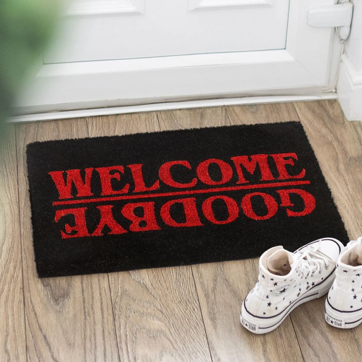 Goodbye Mat Welcome Goodbye Doormat Gothic Black Coir Entrance Mat 60x40cm | Ro Rox