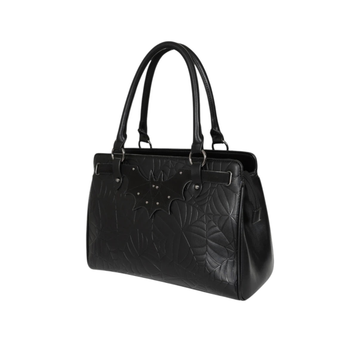 Banned Widow's Veil Tote Bag Gothic Spiderweb Embossed bag