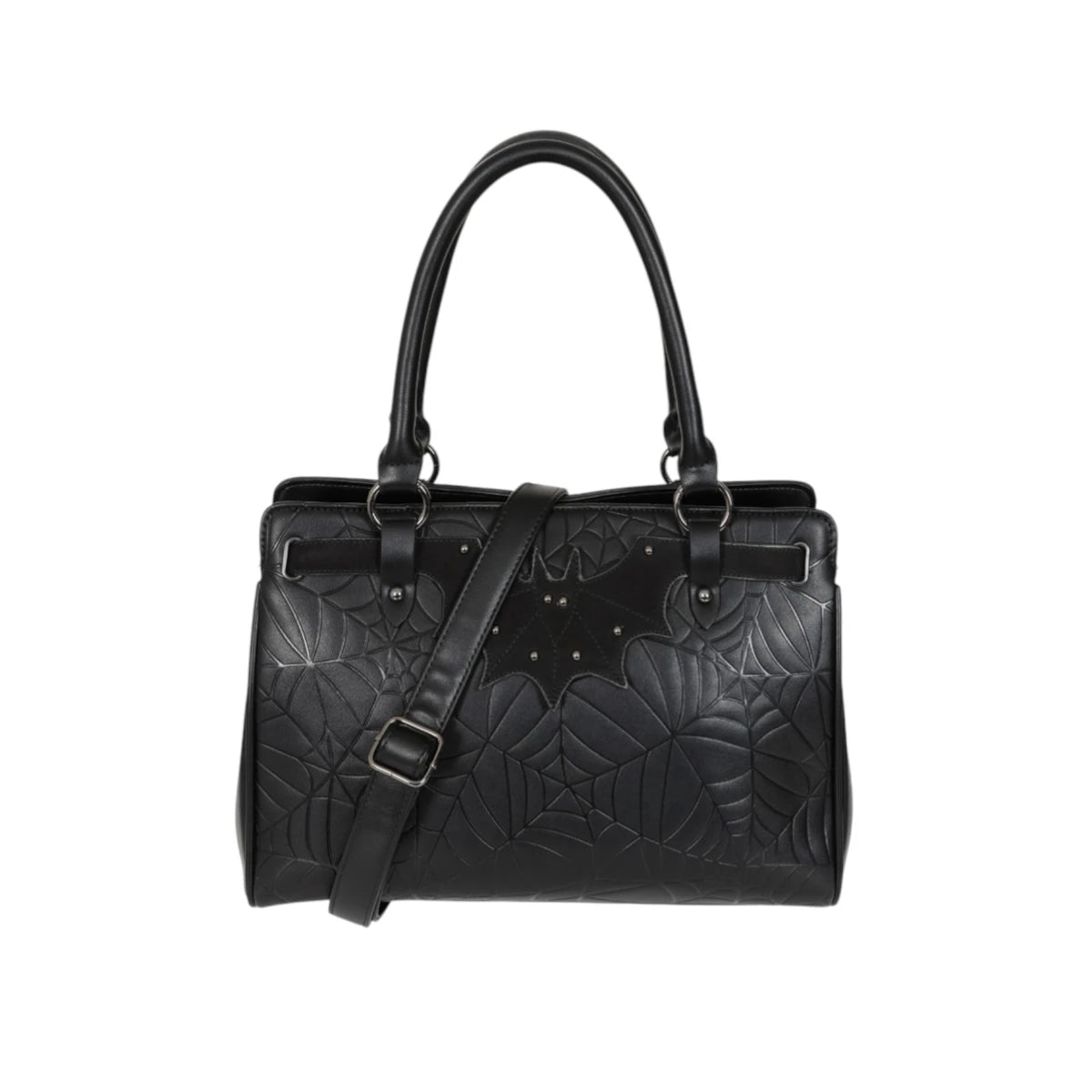 Banned Widow's Veil Tote Bag Gothic Spiderweb Embossed bag
