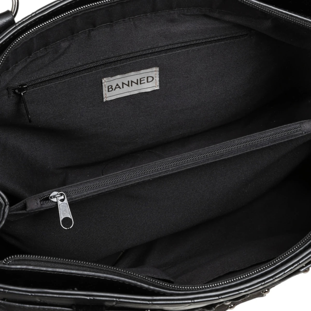 Banned Widow's Veil Tote Bag Gothic Spiderweb Embossed bag