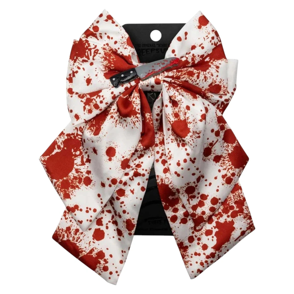 Kreepsville 666 Blood Splatter Hair Bow Knife Satin Barrette