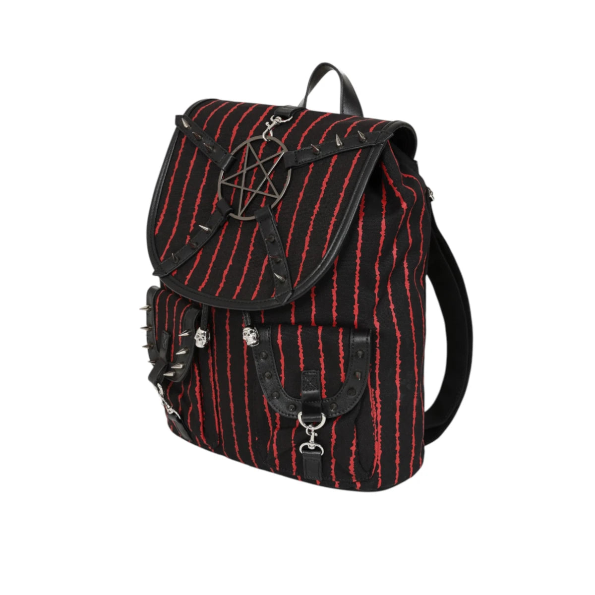 Banned Bloodline Pentagram Backpack Pinstripe Gothic Bag