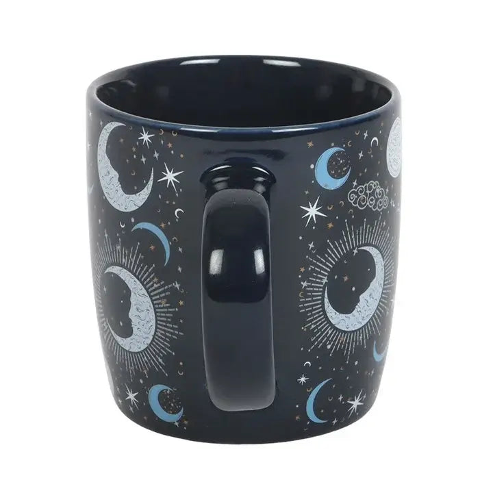 Magical Blue Moon Celestial Mug – 500ml Ceramic Coffee Cup