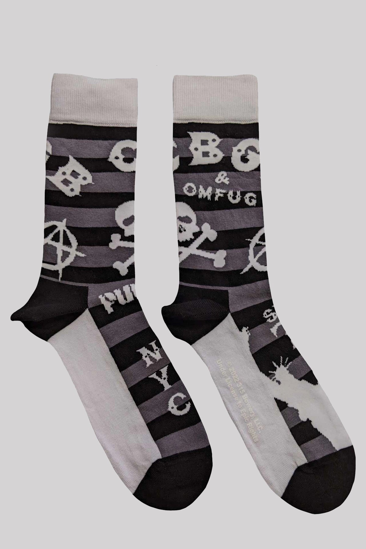 CBGB Punk Skull Striped Unisex Ankle Socks