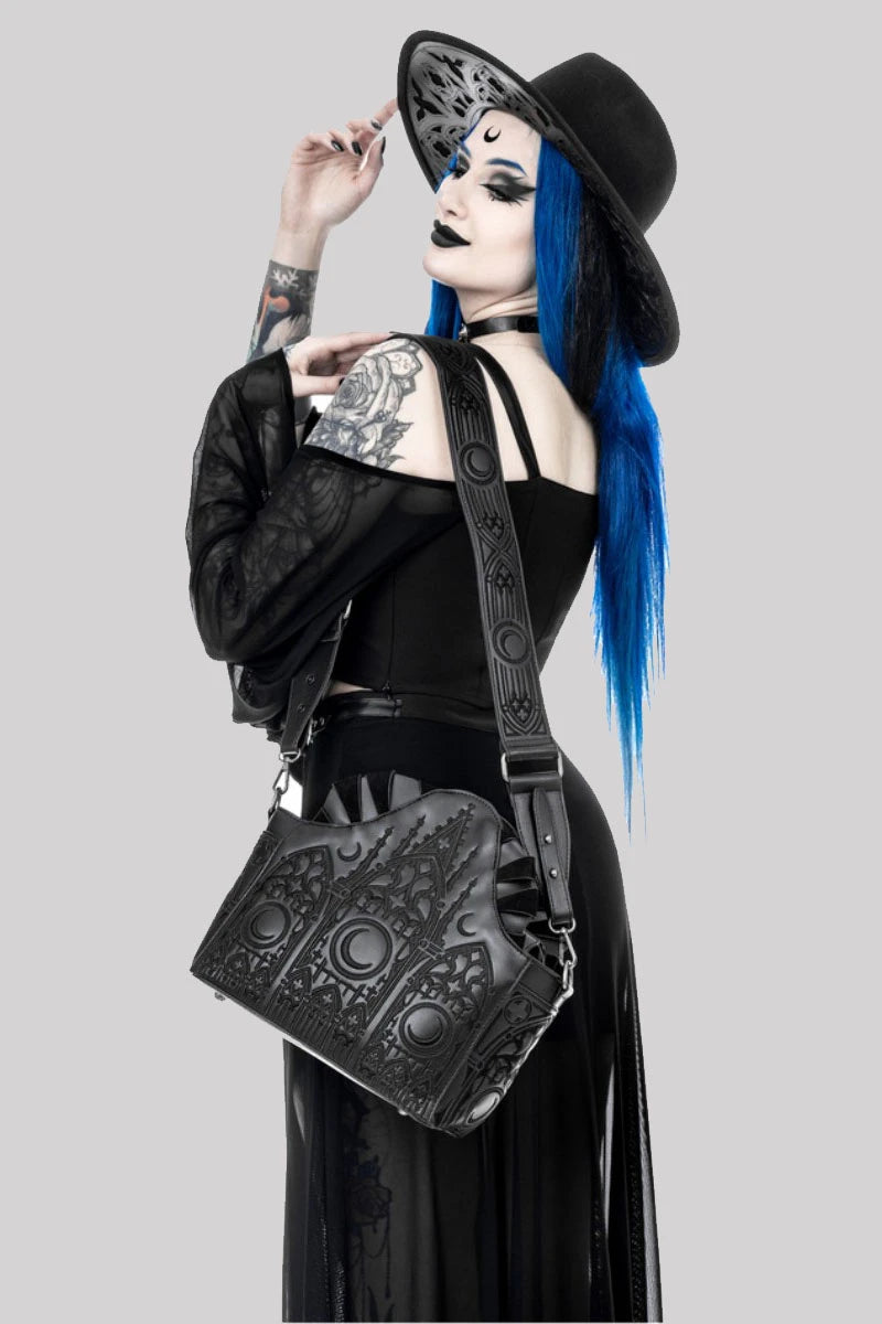 Restyle Dark Altar Shoulder Bag Gothic Black Vegan Handbag