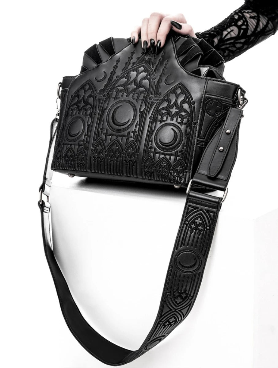 Restyle Dark Altar Shoulder Bag Gothic Black Vegan Handbag