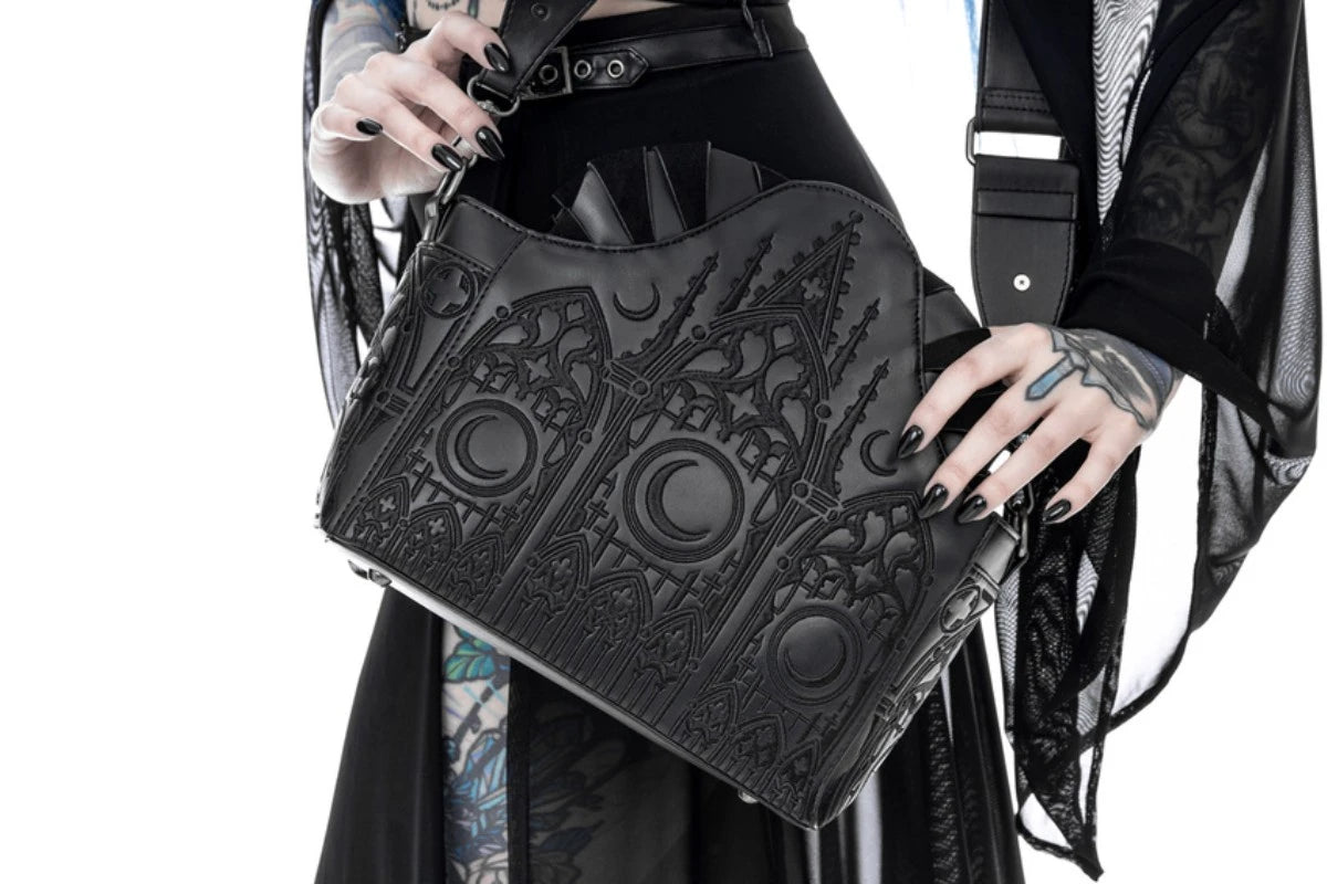 Restyle Dark Altar Shoulder Bag Gothic Black Vegan Handbag