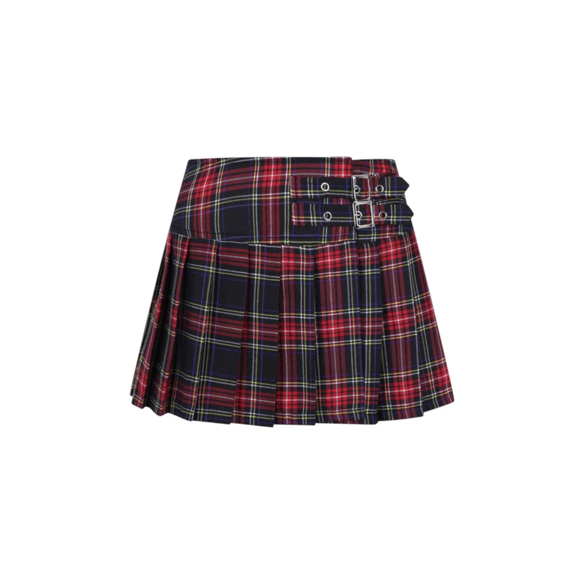 Banned Darkdoll Mini Skirt Pleated Tartan Buckle Gothic Wrap