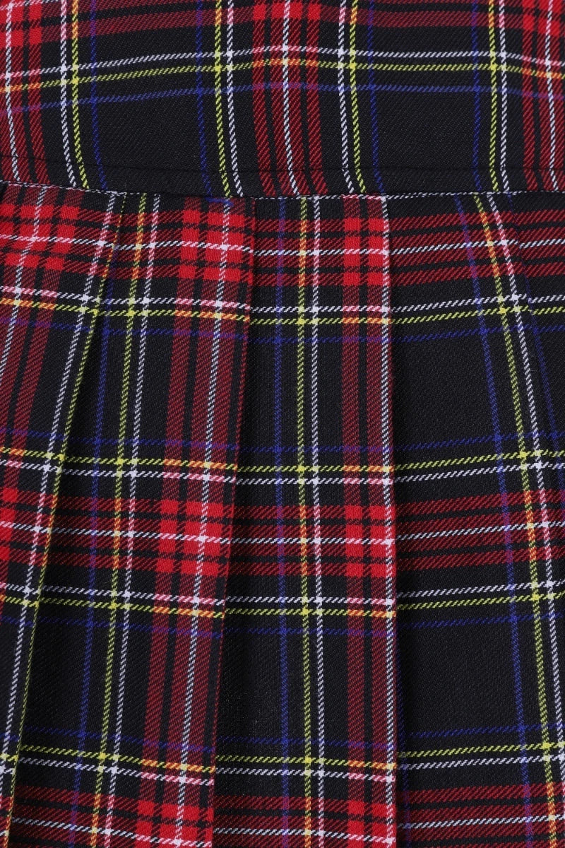 Banned Darkdoll Mini Skirt Pleated Tartan Buckle Gothic Wrap
