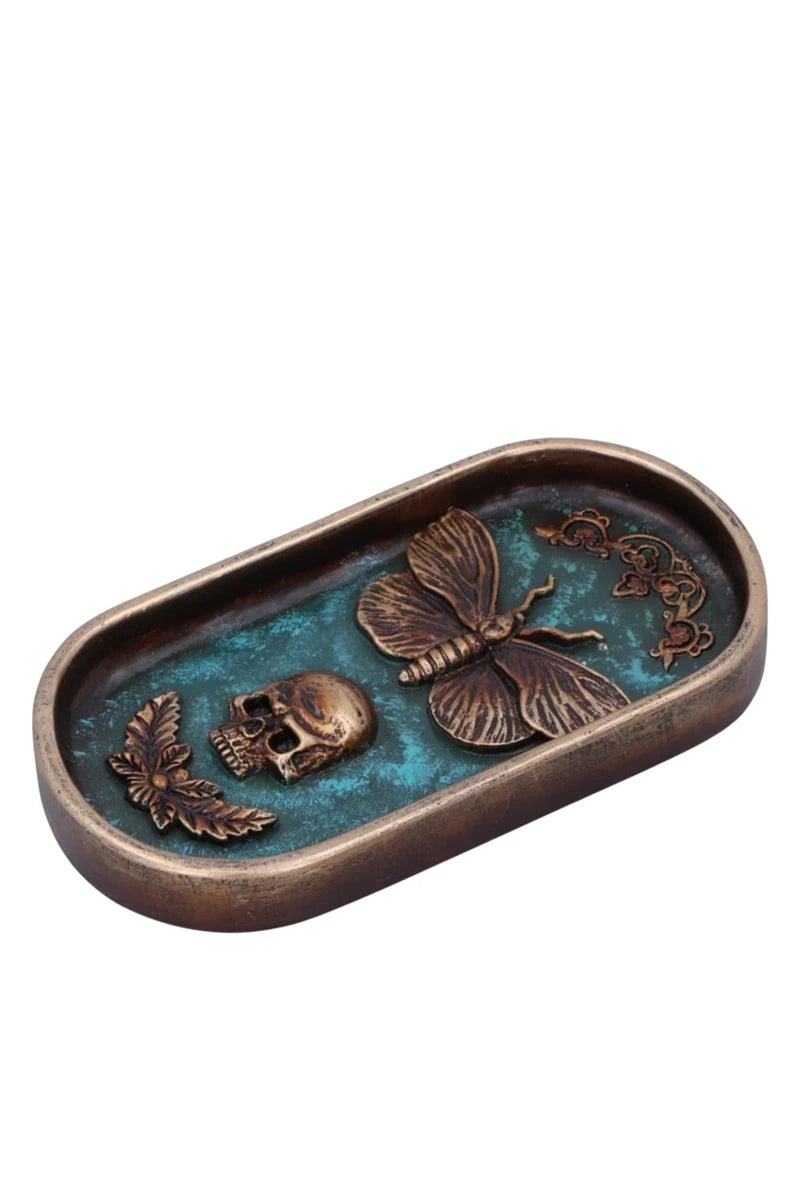Nemesis Now Incense Holder Death's Head Moth Skull Bronze Tray