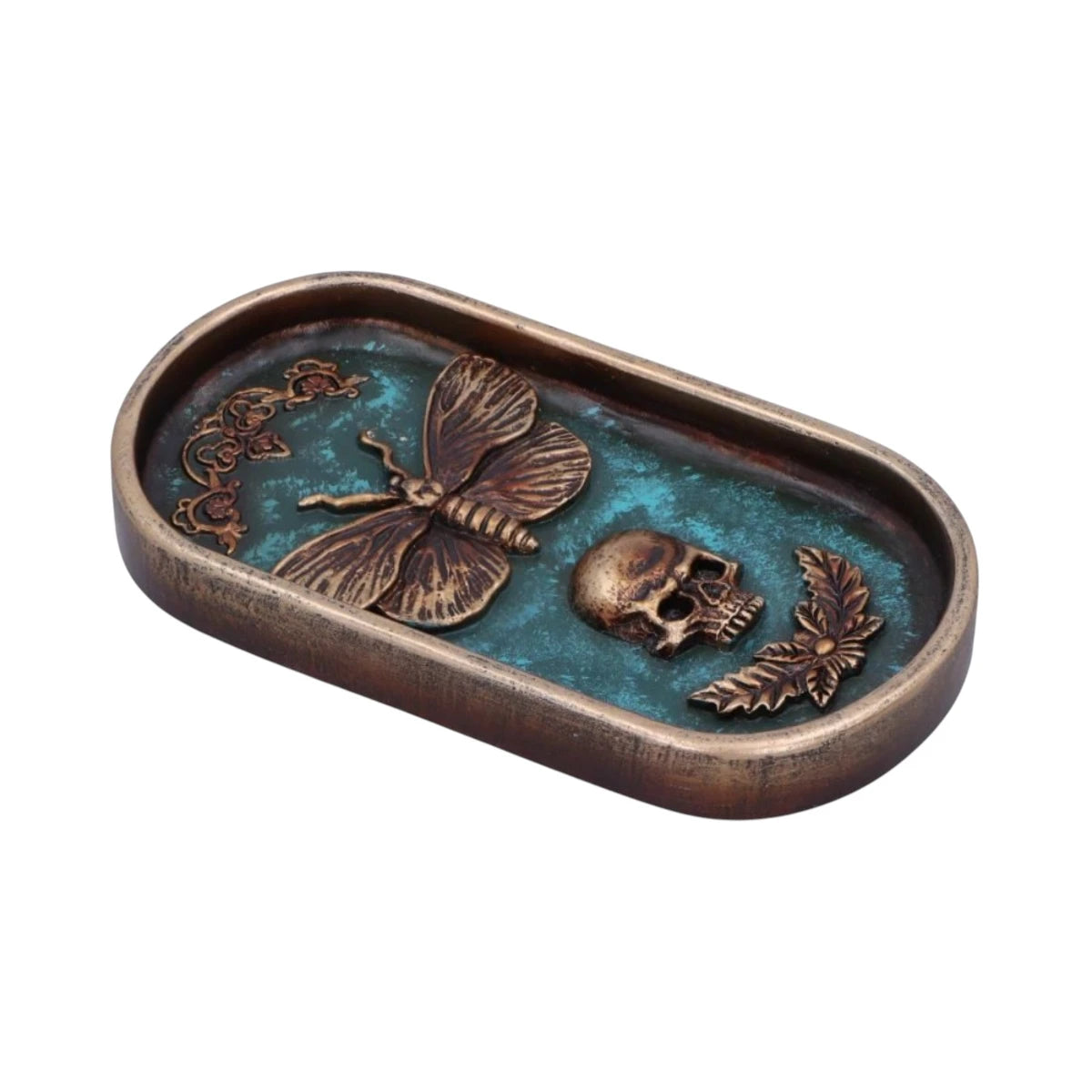 Nemesis Now Incense Holder Death's Head Moth Skull Bronze Tray