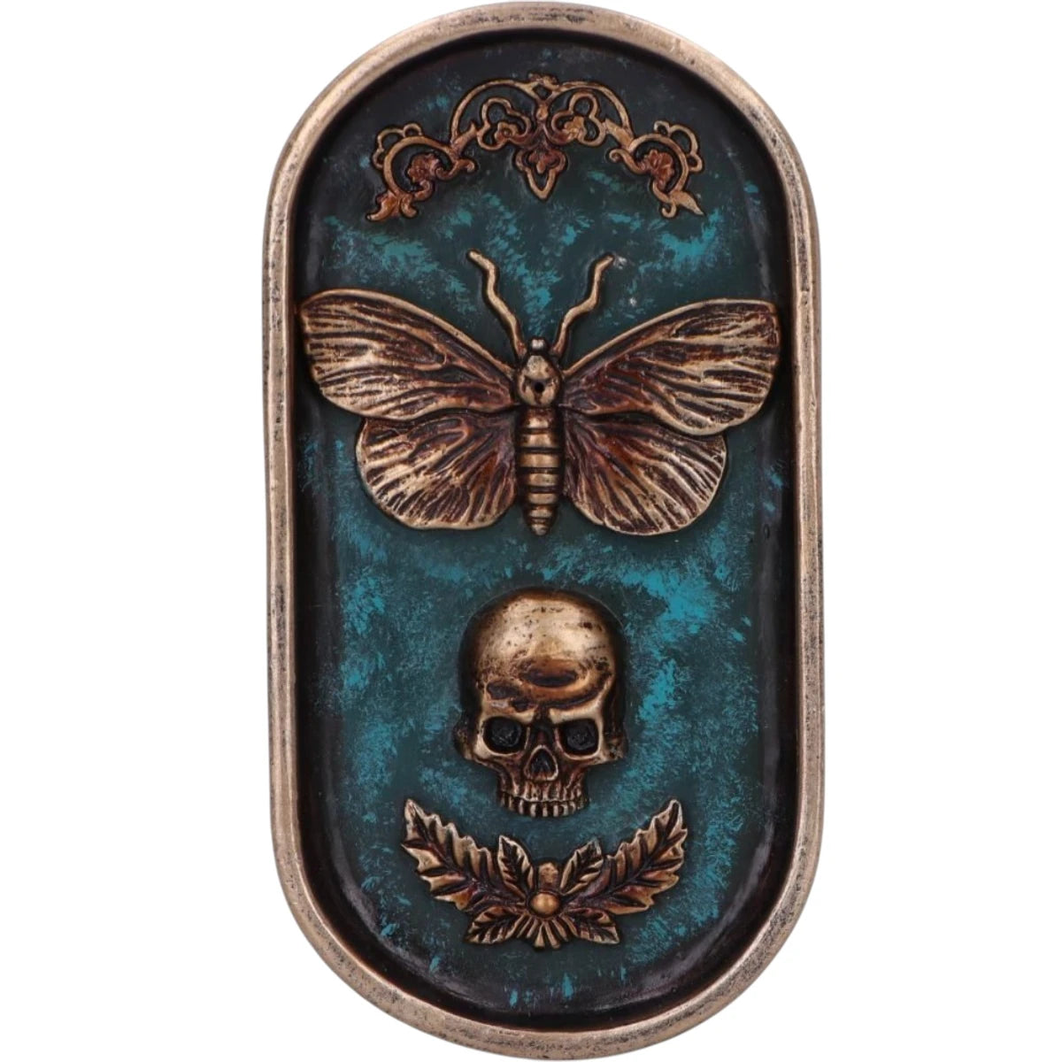 Nemesis Now Incense Holder Death's Head Moth Skull Bronze Tray