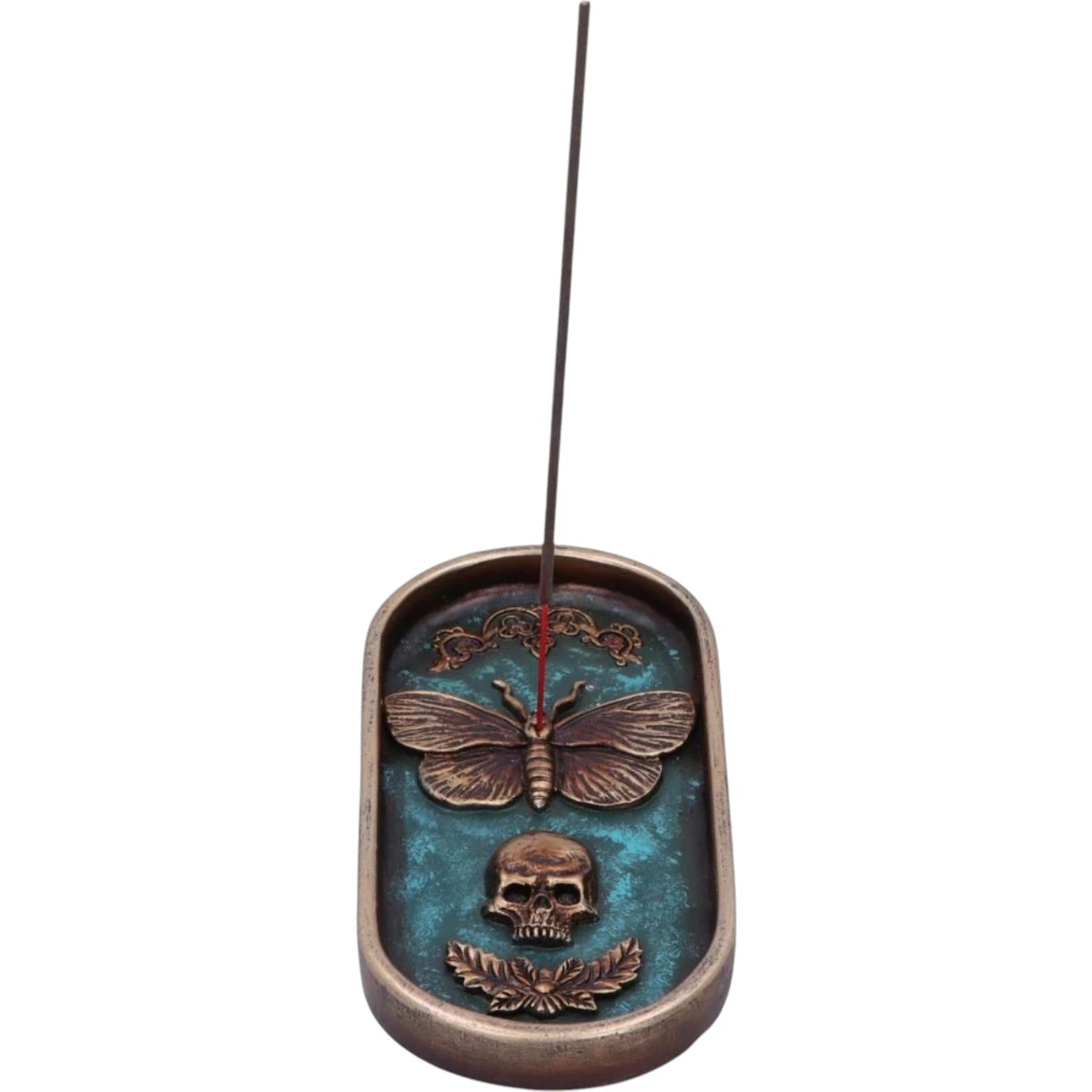 Nemesis Now Incense Holder Death's Head Moth Skull Bronze Tray