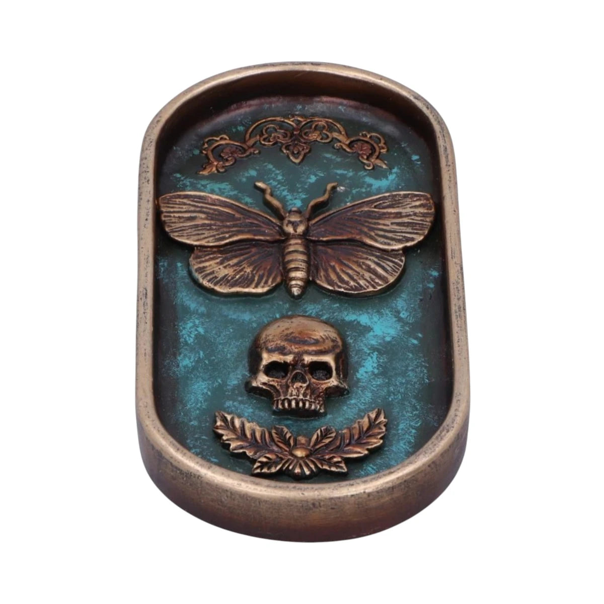Nemesis Now Incense Holder Death's Head Moth Skull Bronze Tray