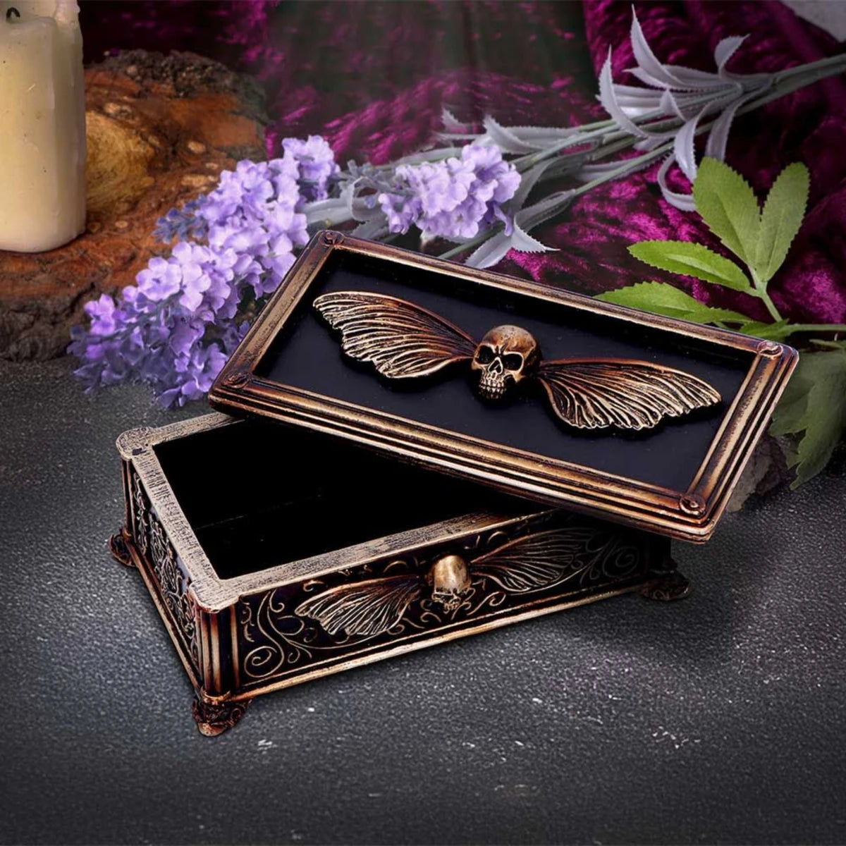 Nemesis Now Treasure Box Death's Head Skull Moth Trinket