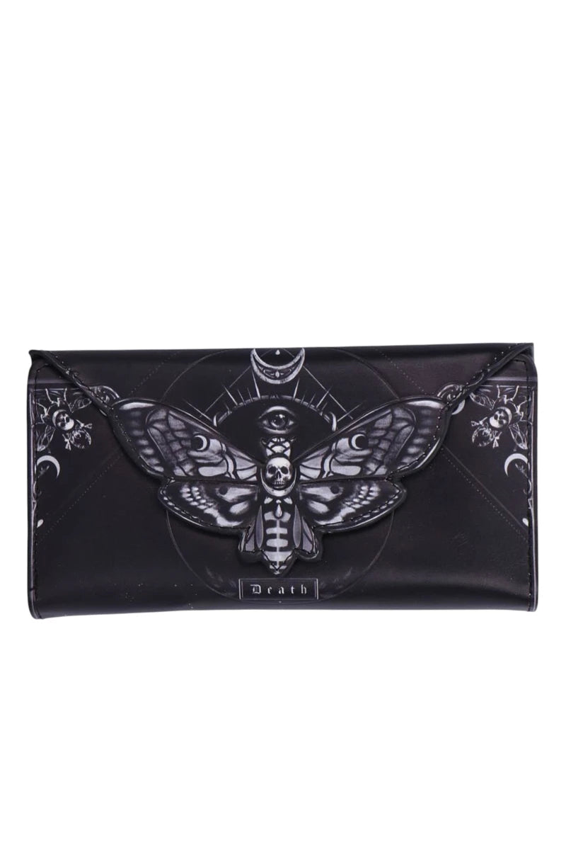 Nemesis Now Death's Head Moth Purse Embossed Gothic Wallet