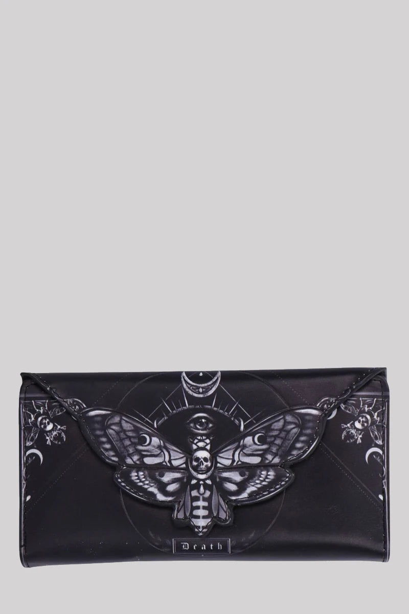 Nemesis Now Death's Head Moth Purse Embossed Gothic Wallet