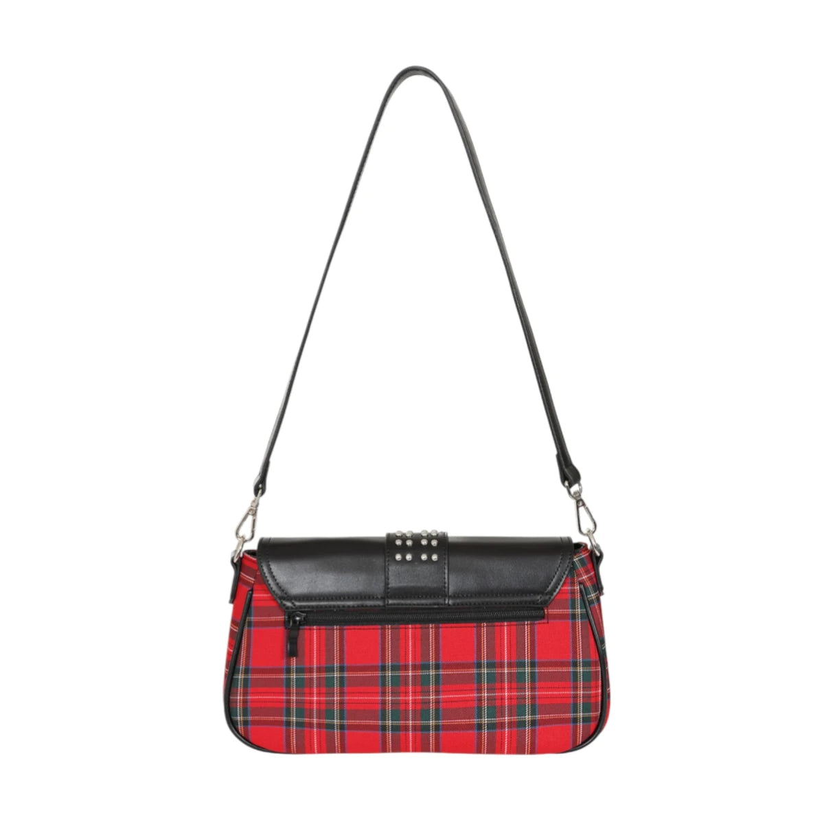 Banned Disorder Tartan Bag Studded Punk Goth Shoulder Bag
